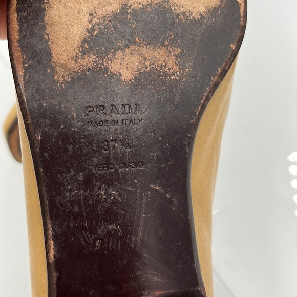 Prada Tan Leather Loafers 37.5 - Picture 7 of 14